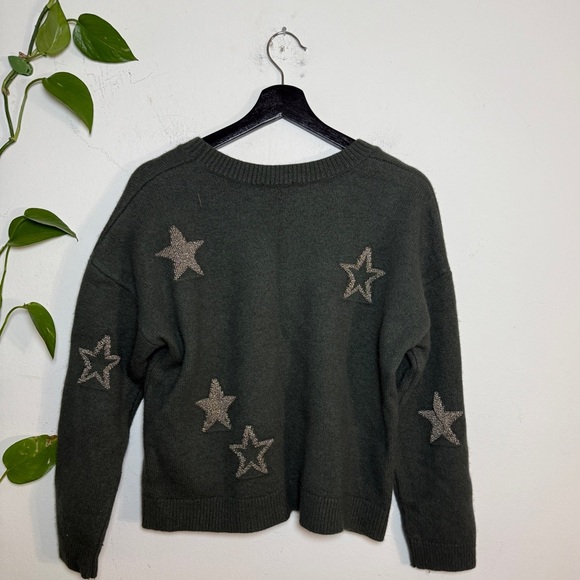 Rails Percy Olive Gold Stars - XL Green Soft Sweater. - Picture 9 of 14